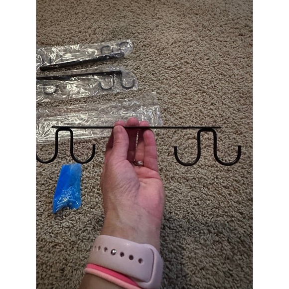 Mug Hooks Under Cabinet 3 Pack, Metal Cup Hooks for Hanging Under Shelf, Mug Org - Picture 6 of 12